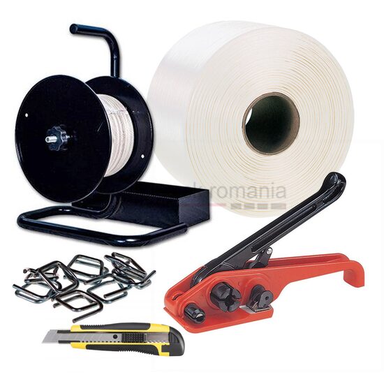 Pachet banda PES 19 mm +Bucle +Cleste +Carucior + cutter