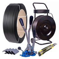 Pachet banda PP 12 mm + cleste + capse + carucior + cutter uz industrial